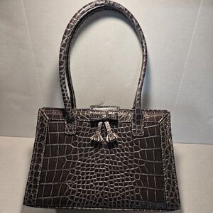 LIZ CLAIBORNE ACCESSORIES small Gray faux alligator bag